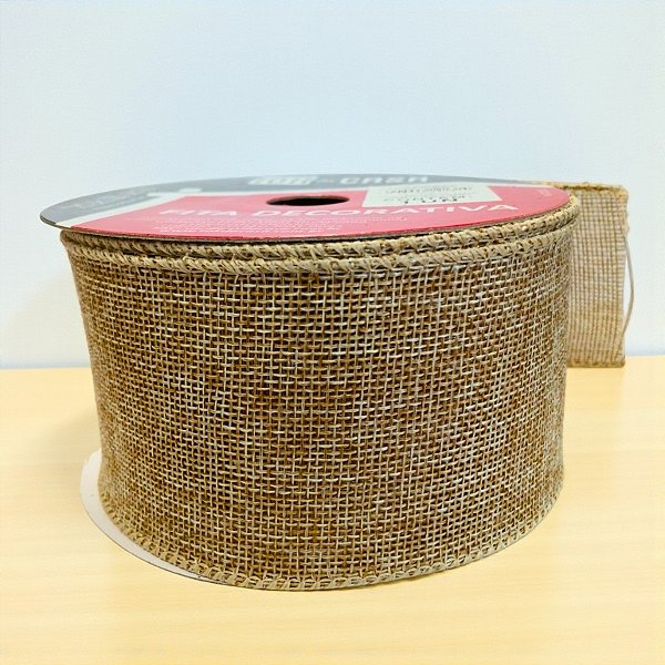 Fita Decorativa - Natural Bege Lisa - 6,3x914cm - 1 unidade - Rizzo