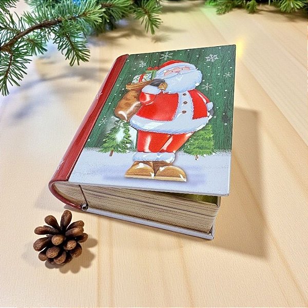 Lata de Metal de Natal - Livro Noel - 11,5x10x3,8cm - 1 unidade - Rizzo