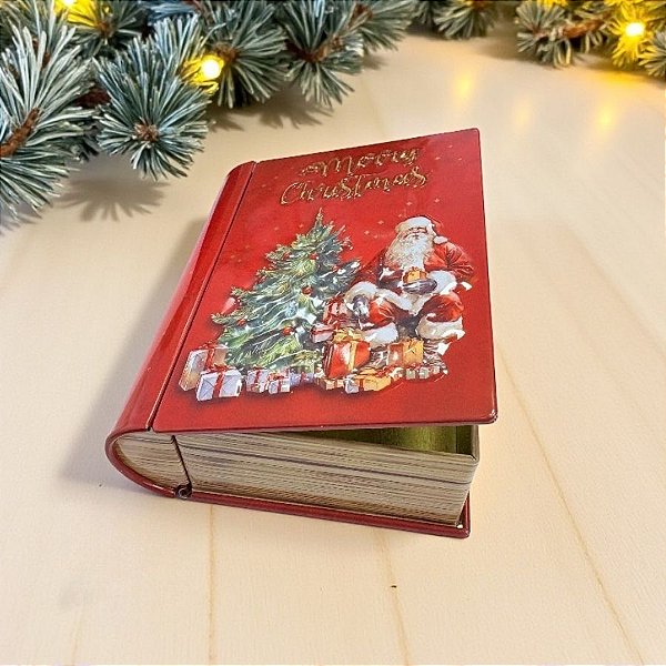 Lata de Metal de Natal - Livro Noel Clássico - 11,5x10x3,8cm - 1 unidade - Rizzo