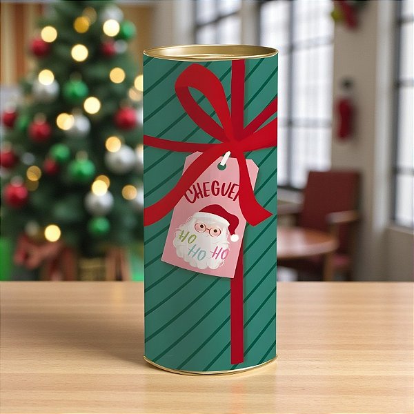 Lata para Presente Rígida - Presentes Verde - P 9,5x20x9,5cm - 1 unidade - Cromus - Rizzo