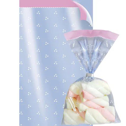 Saco Decorado Lenda Azul - 11cm x 19,5cm - 50 unidades - Cromus - Rizzo Embalagens