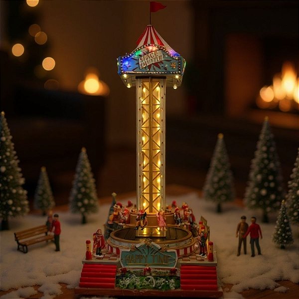 Cenário De Natal - Brinquedo de Parque de Diversão com Som , Luz e Movimento - 23x23x55cm - RZO2323 - 1 unidade - Rizzo