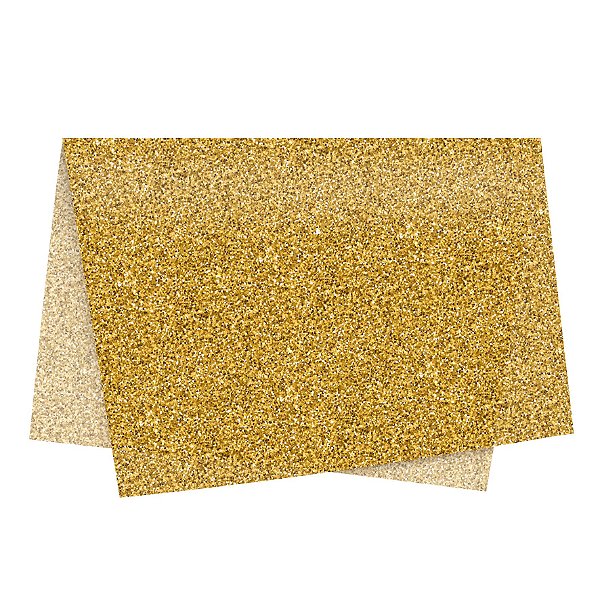 Papel de Seda - 49x69cm - Glitter Ouro - 10 folhas - Rizzo Embalagens