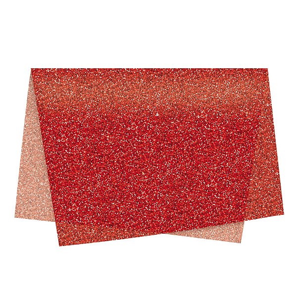 Papel de Seda - 49x69cm - Glitter Vermelho - 10 folhas - Rizzo Embalagens