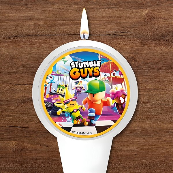 Vela Plana - Stumble Guys - 7x8,5cm - 1 unidade - Regina - Rizzo