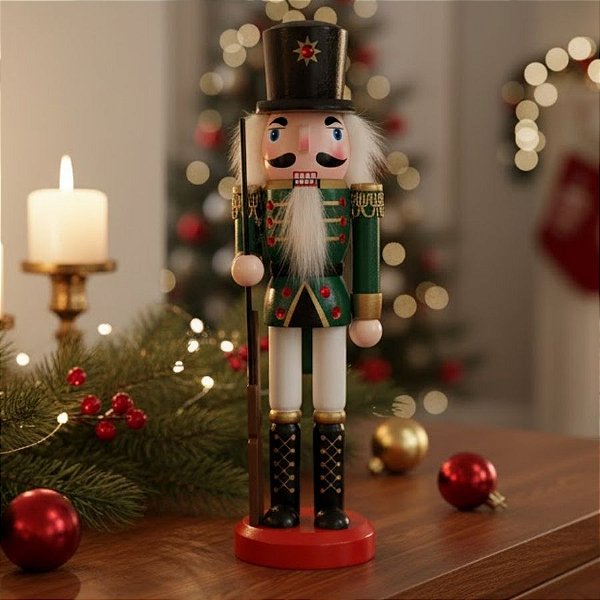 Soldado de Chumbo de Madeira com Arma - Verde - 25cm - 1 unidade - Artlille  - Rizzo