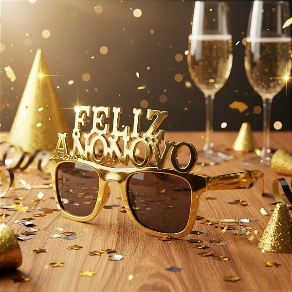 Óculos Feliz Ano Novo - Dourado - 1 unidade - Artlille  - Rizzo