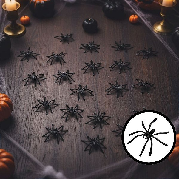 Enfeite Decorativo Halloween - Mini Aranhas - 5cm - 30 unidades - Rizzo