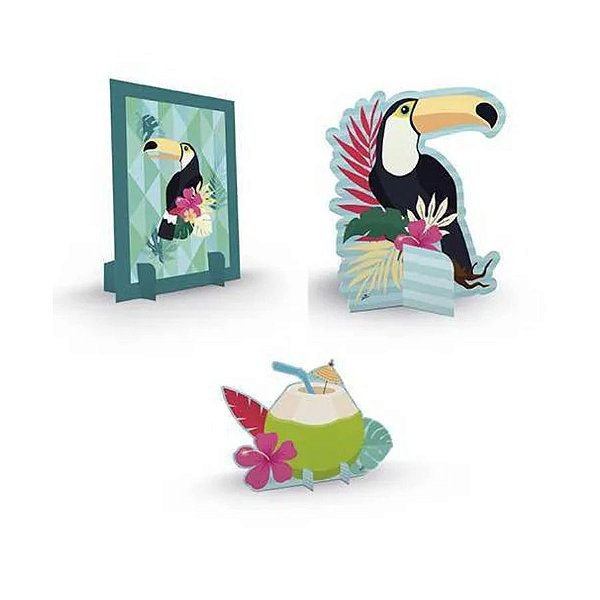 Decoração de Mesa - Tucano Festa Tropical  - 3 unidades - Rizzo