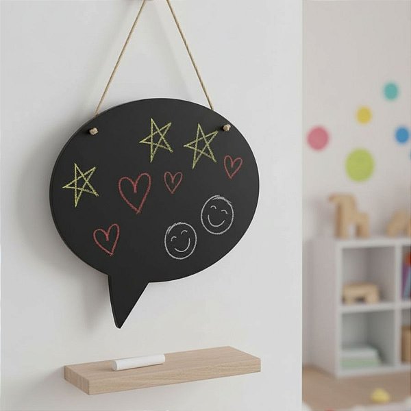 Kit Painel Lousa Festa Balão de Fala MDF - 26,5x25cm - 1 unidade - Rizzo