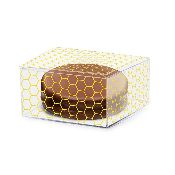 Caixa Clean Pão de Mel Favo 8 x 8 x 4cm - 10 unidades - Cromus - Rizzo Embalagens