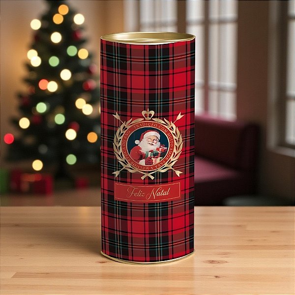 Lata para Presente Rígida - Magia Infinita Papai Noel - G 10,5x27x10,5cm - 1 unidade - Cromus - Rizzo