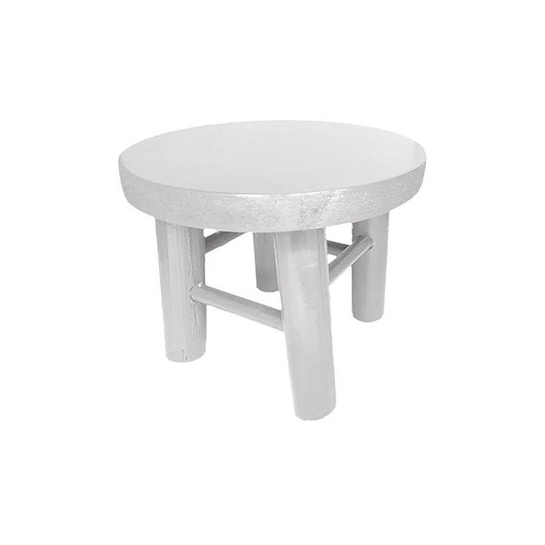 Banquinho MDF Redondo - Branco - M 12x15cm - 1 unidade - Chiquinho - Rizzo
