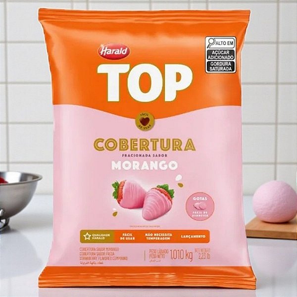Cobertura em Gotas Fracionada Morango - Top - 1,01kg - 1 unidade - Harald - Rizzo