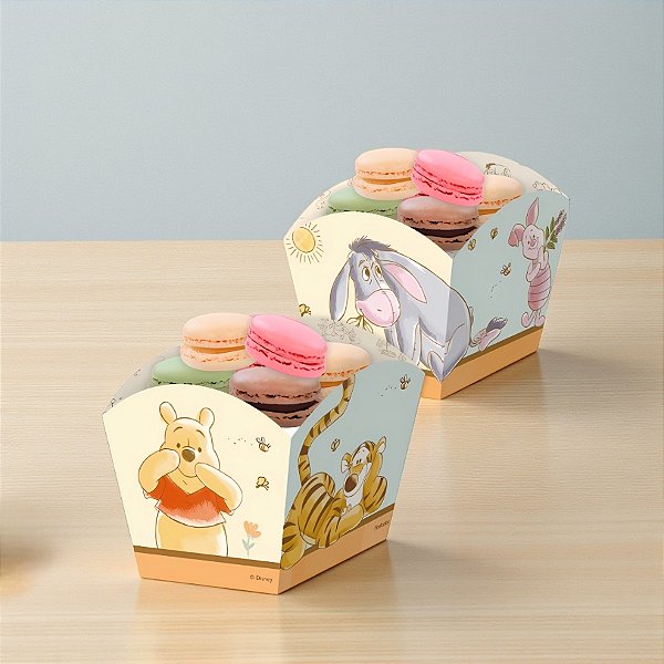 Cachepot Papel - Ursinho Pooh - 8x8x9cm - 8 unidades - Festcolor - Rizzo