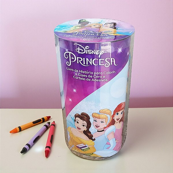 Kit Para Colorir Livro e Giz em Tubo - Princesas - 1 unidade - Disney Original - Rizzo