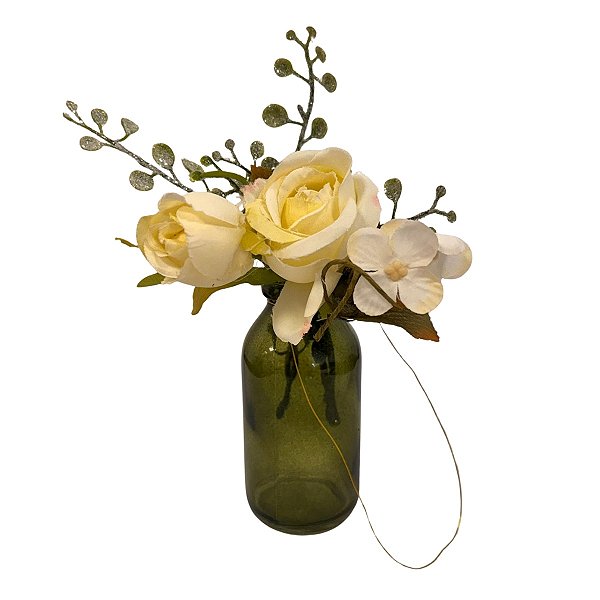 Mini Vaso Decorativo - Verde - 10,5x4,8cm - 1 unidade - Cromus - Rizzo