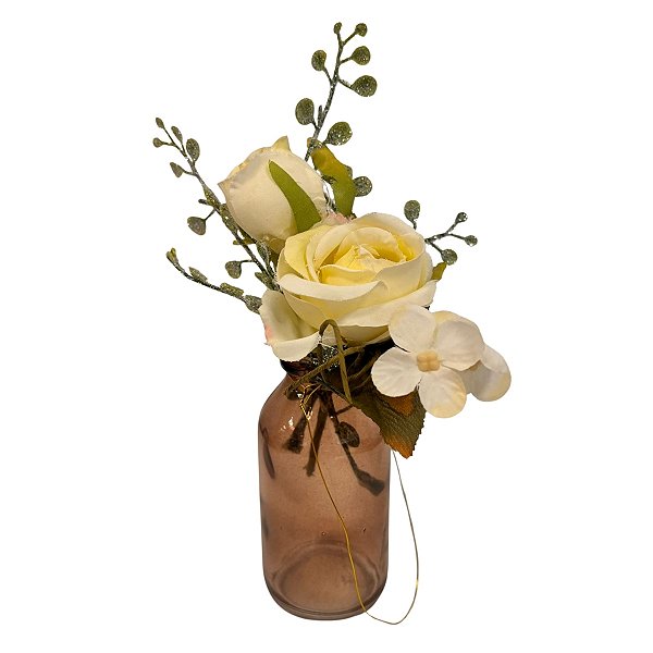 Mini Vaso Decorativo - Marrom - 10,5x4,8cm - 1 unidade - Cromus - Rizzo