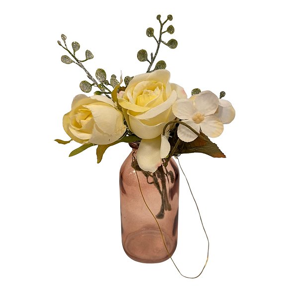 Mini Vaso Decorativo - Rosa - 10,5x4,8cm - 1 unidade - Cromus - Rizzo