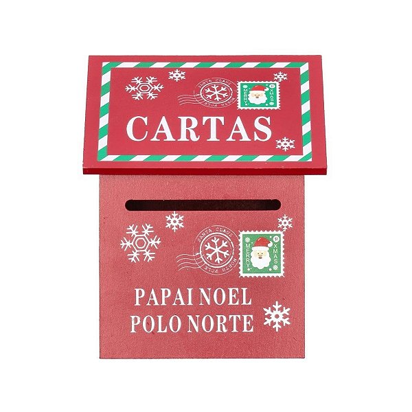 Enfeite Decorativo de Natal - Caixa de Correio Papai Noel Polo Norte - 51,3x15,5x9cm - 1 unidade - Cromus - Rizzo