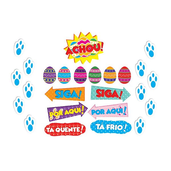 Kit Caça aos Ovos com Plaquinha - 19x25cm - 1 unidade - Rizzo