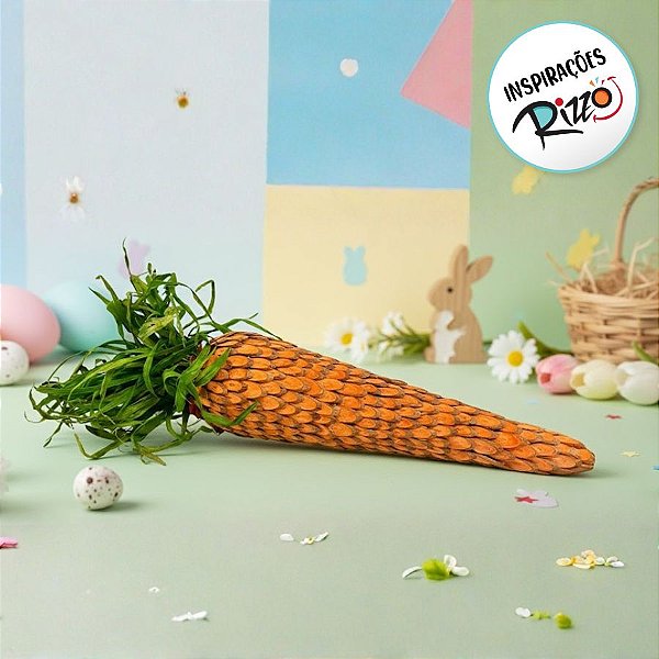 Enfeite Decorativo de Páscoa - Cenoura Gigante - 50x10cm - 1 unidade - Tok da Casa - Rizzo