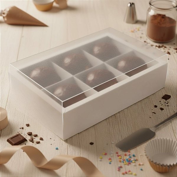Caixa 6 Pães de Mel - Branco - 23x15,5x5cm - 5 unidades - Rizzo