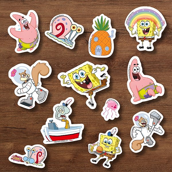 Mini Personagens Decorativos - Bob Esponja - 7x8cm - 12 unidades - Regina - Rizzo