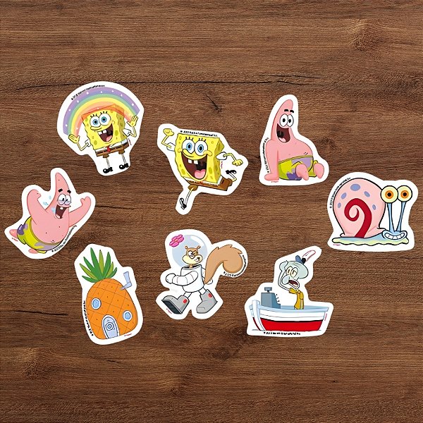 Pick Decorativo para Doces - Bob Esponja - 11x5cm - 8 unidades - Regina - Rizzo