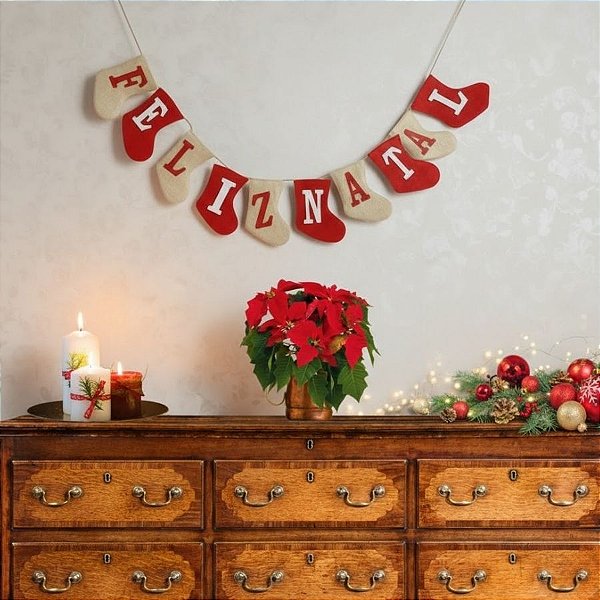 Varal Decorativo De Natal - Meias - 2,6m - 1 unidade - FlorArte - Rizzo
