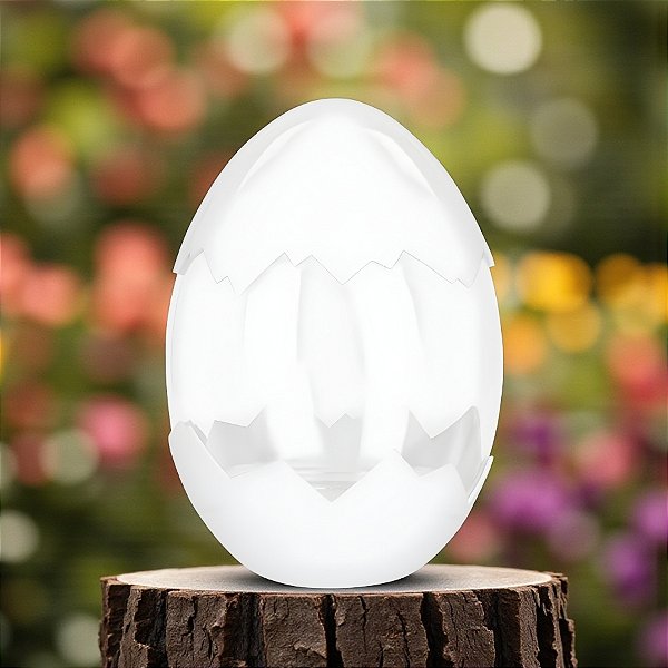 Ovo Transparente Casquinha Branca - 9,5cm - 1 unidade - Rizzo
