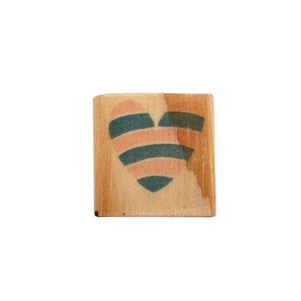 Carimbo de Madeira Artesanal - Coração - Cod.RL-168 P - 1 unidade - Rizzo