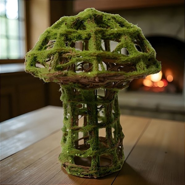 Cogumelo Decorativo Verde - 18x18x25cm - 1 unidade - Cromus - Rizzo