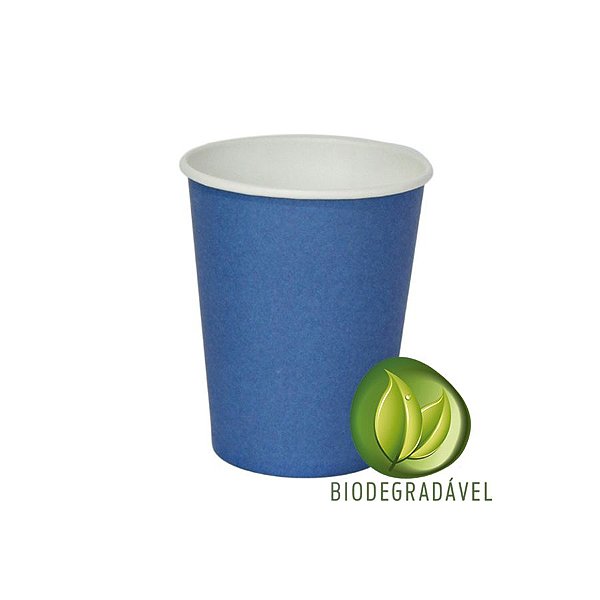 Copo Papel Biodegradável Azul 240ml - 10 unidades - Silverplastic - Rizzo Festas