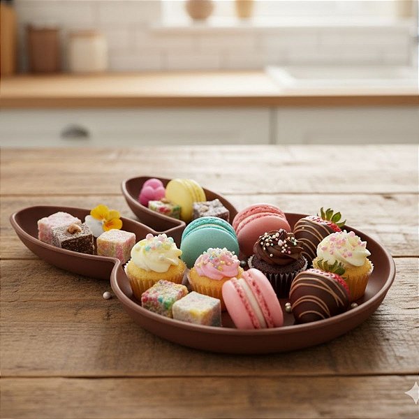 Bandeja Decorativa de Páscoa - Coelho Marrom - 25cm - 1 unidade - Rizzo