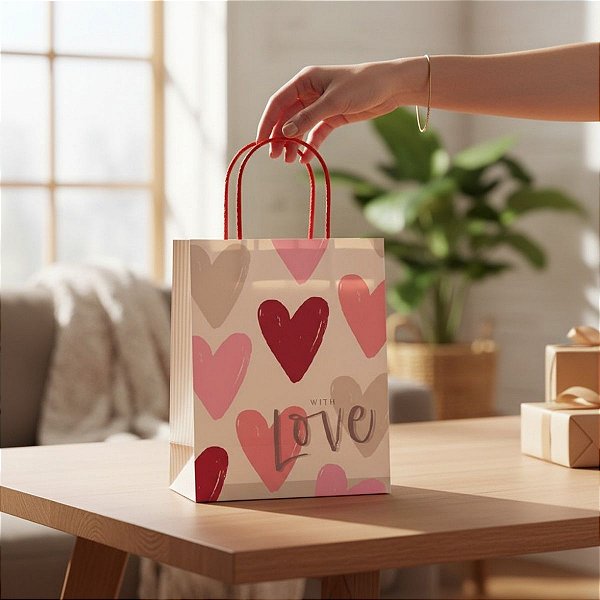 Sacola de Papel - Passione - P 21,5x15x8cm - 1 unidade - Cromus - Rizzo