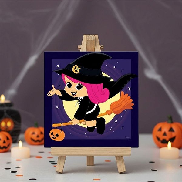 Display de Mesa com Cavalete em MDF - Bruxinha - 27x20cm - 1 unidade - Rizzo