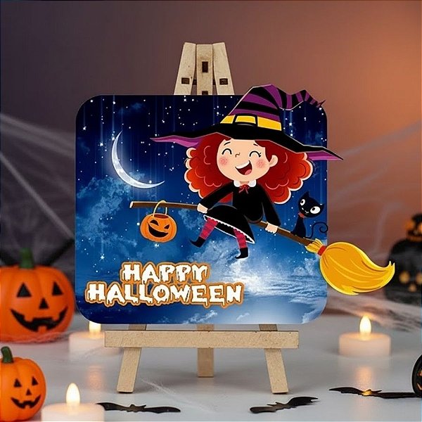 Display de Mesa com Cavalete em MDF - Bruxinha Happy Halloween - 27,5x25cm - 1 unidade - Rizzo