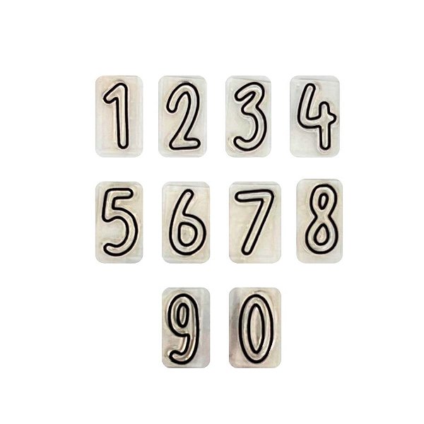Kit Cartela de Carimbo - Numeros  - 10 unidades - Rizzo