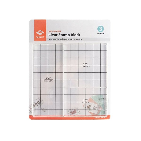 Kit Base para Carimbo - Cristal - 3 tamanhos - 3 unidades - Rizzo