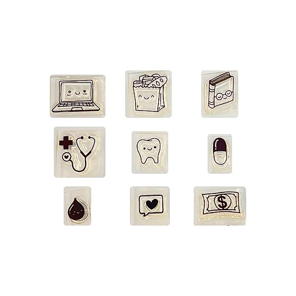 Kit Cartela de Carimbos - Ícones dia a dia M - 9 unidades - Rizzo