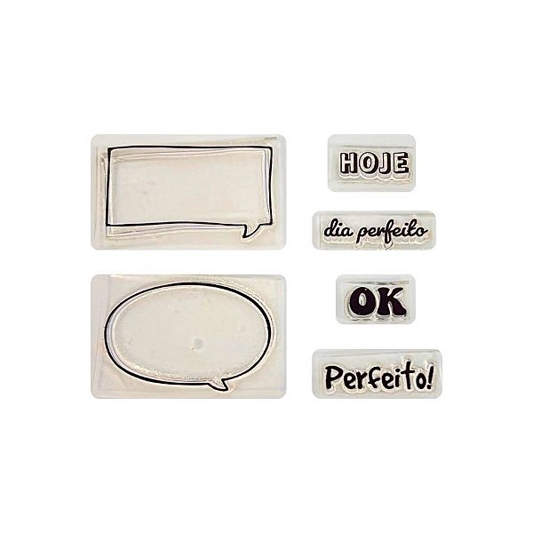 Kit Cartela de Carimbos - Balões de Fala 4 G - 6 unidades - Rizzo