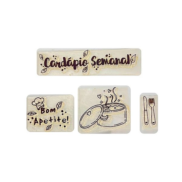 Kit Cartela de Carimbos - Bom Apetite M - 4 unidades - Rizzo