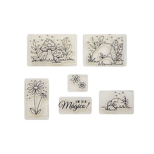 Kit Cartela de Carimbos - Jardim Encantado G - 5 unidades - Rizzo