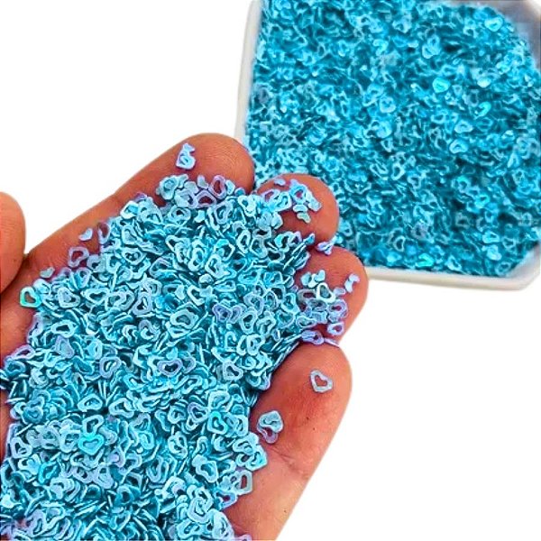 Mini Confete Glitter Azul BB - Coração - 25g - 1 unidade - Rizzo