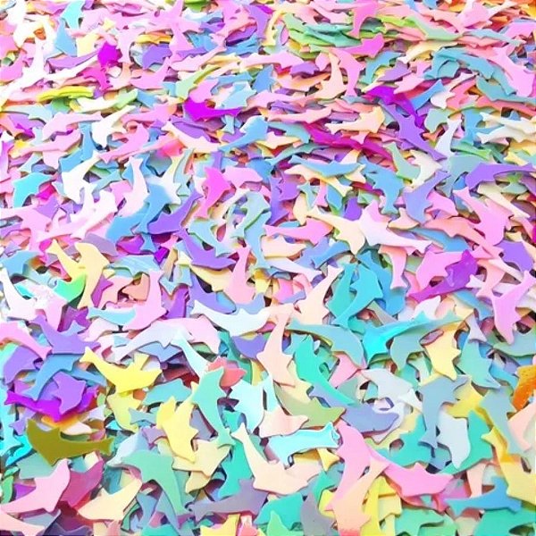 Mini Confete Paête Colorido - Golfinho - 100g - 1 unidade - Rizzo