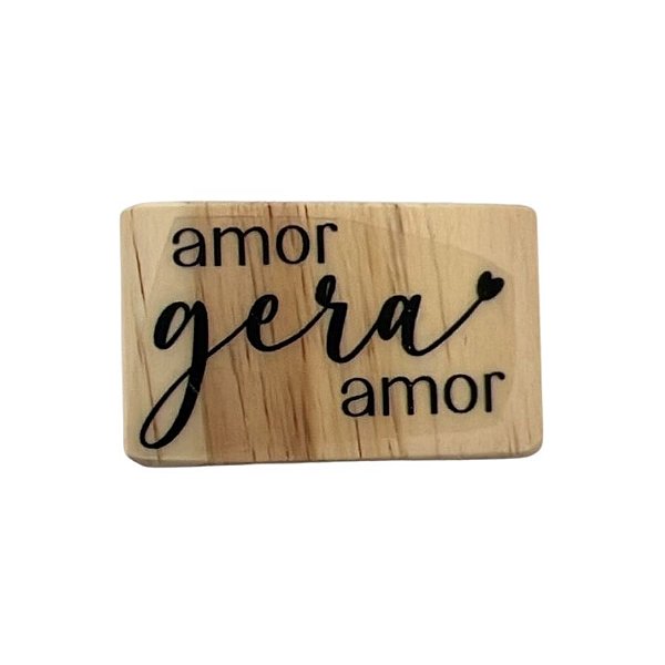 Carimbo de Madeira Artesanal - Amor gera amor - Cod.AF-935 - 1 unidade - Rizzo