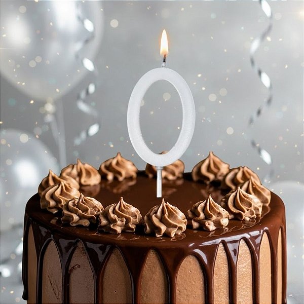 Vela Pick - Prata - Numero 0 - 1 unidade - Regina - Rizzo