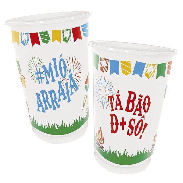 Copo de Plástico Branco Bão Demais Sô 300ml - 25 unidades - Kaixote - Rizzo Festas