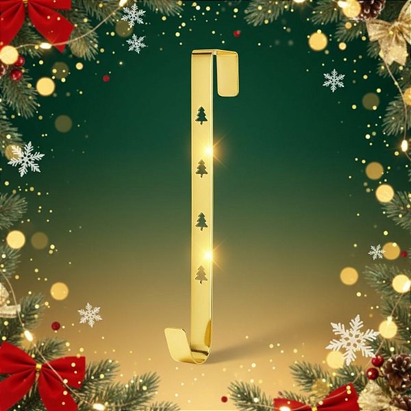 Gancho Suporte Para Guirlanda - Pinheirinhos - Dourado - 30cm - 1 unidade - Rizzo